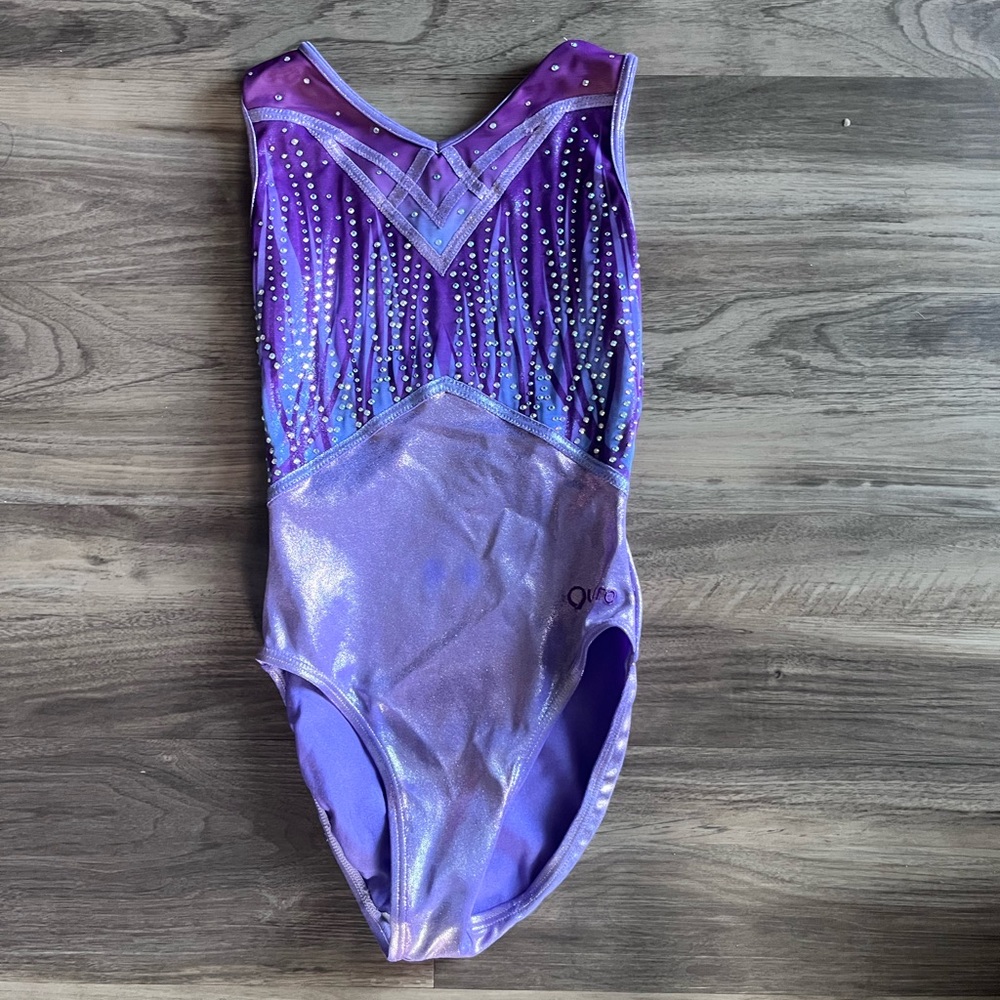 Purple and Silver Gymnastics Leotard